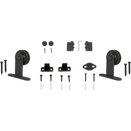 Miseno Top Mount Second Barn Door Mounting Hardware Kit Black