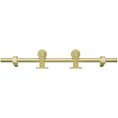 Miseno 96" Single Roller Round Rod Barn Door Hardware Kit Champagne Brass