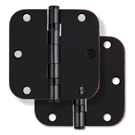 Miseno 3-1/2 x 3-1/2 Ball Bearing 5/8" Radius Corner Door Hinge - Pair Oil Rubbed Bronze