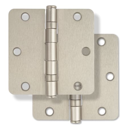 Miseno 3-1/2 x 3-1/2 Ball Bearing 1/4" Radius Corner Door Hinge - Pair Satin Nickel