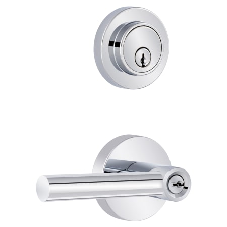 Miseno Elkton Single Cylinder Keyed Entry Door Lever Set and Deadbolt Combo with Round Rose Polished Chrome