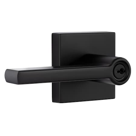 Miseno Lorton Flat Bar Single Cylinder Keyed Entry Door Lever Set Matte Black
