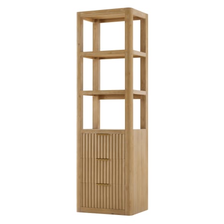 Miseno Cadiz 71-7/8" Oak Free Standing Linen Tower Washed Ash Grey