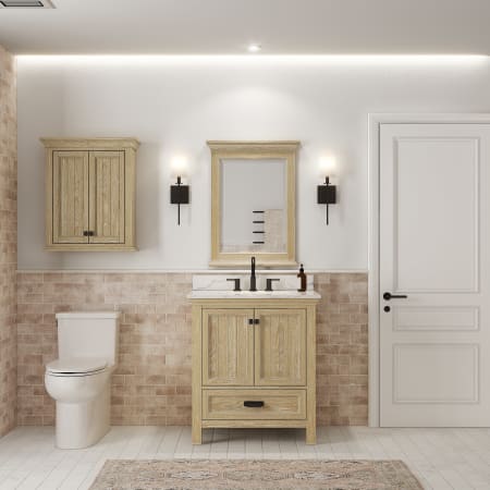 Miseno Brantley 24" W x 32" H Transitional Rectangular Wood Framed Bathroom Wall Mirror Winter Oak