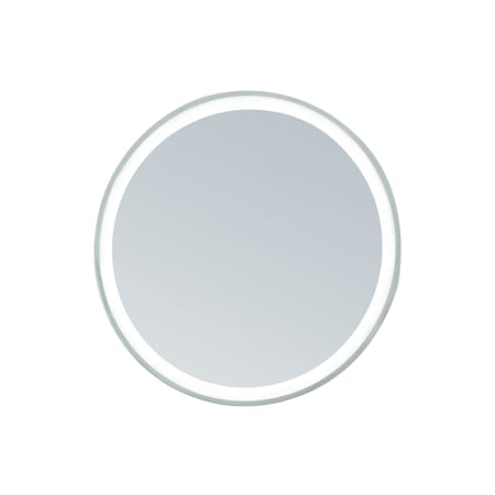 Miseno 36" Diameter Transitional Circular Stainless Steel Framed Bathroom Wall Mirror with LED Lighting Stainless Steel