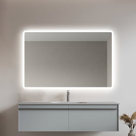 Miseno 46" x 35" Modern Rectangular Frameless Bathroom Wall Mirror with LED Lighting N/A