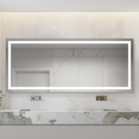 Miseno 80" x 32" Modern Rectangular Frameless Bathroom Wall Mirror with LED Lighting N/A