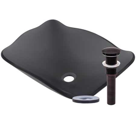 Miseno Oval 20" Vessel Tempered Glass Bathroom Sink Oil Rubbed Bronze Drain