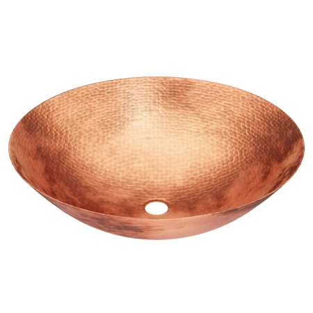 Miseno Circular 19" Copper Vessel Bathroom Sink Brushed Nickel Drain