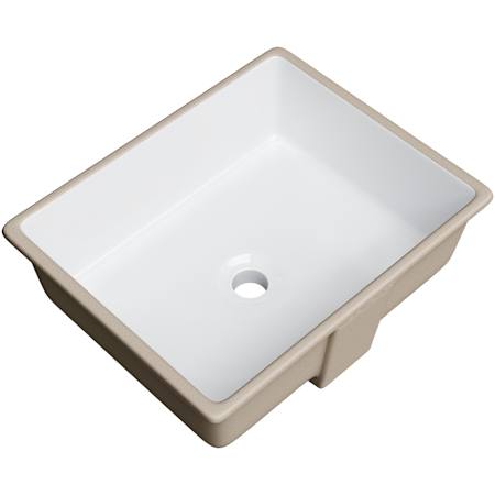 Miseno 20" X 16" Rectangular Undermount Bathroom Sink with Rear Overflow Bright White