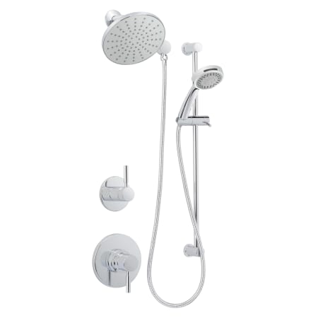 Miseno Mia Pressure Balanced Shower System with 2.0 GPM Rain Shower Head, Hand Shower, Slide Bar, and Standard Shower Arm - Rough-In Valves Included Polished Chrome