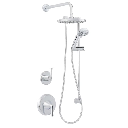 Miseno Bella Pressure Balanced Shower System with 2.0 GPM Rain Shower Head, Hand Shower, Slide Bar, and Wall Mounted Rain Shower Arm Polished Chrome