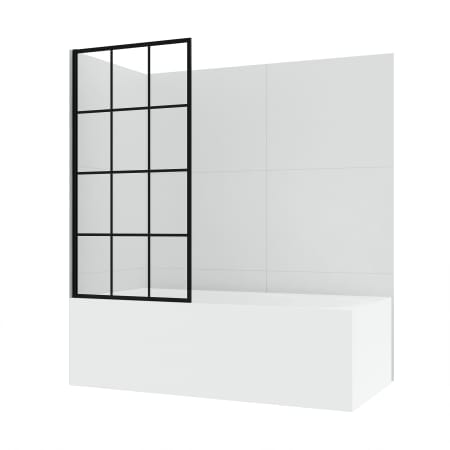 Miseno Puente 58" High x 34" Wide Framed Shower Screen with Clear Glass Matte Black