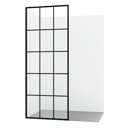 Miseno Puente 78" High x 34" Wide Framed Shower Screen with Clear Glass Matte Black