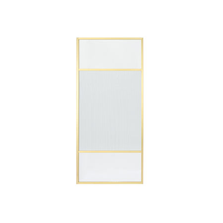 Miseno Tafalla 74" High x 34" Wide Framed Shower Screen with Clear Glass Brushed Gold