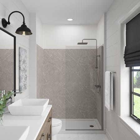 Miseno Marina 34" Bath Screen Brushed Nickel