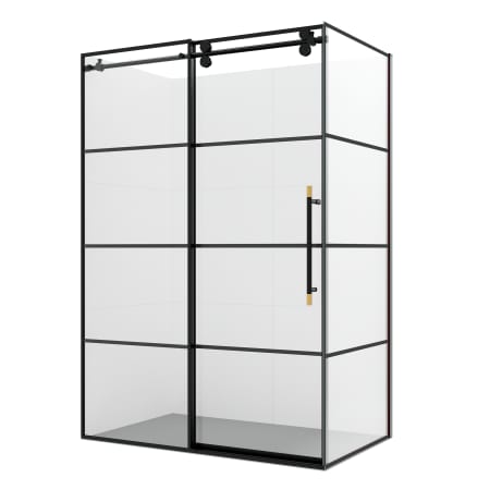 Miseno Losar 78" High x 48" Wide x 36" Deep Sliding Framed Shower Enclosure with Clear Glass Matte Black