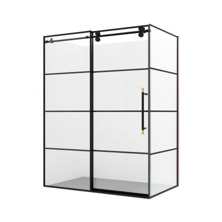 Miseno Losar 78" High x 60" Wide x 36" Deep Sliding Framed Shower Enclosure with Clear Glass Matte Black