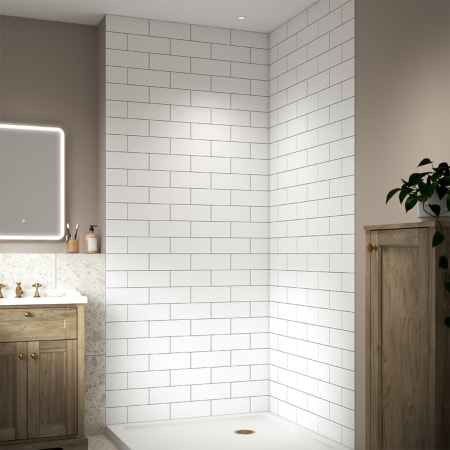Miseno ReadySet 42" x 42" x 96" FLEX 6 Panel Alcove Shower Wall Kit White Subway