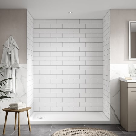 Miseno ReadySet 60" x 32" x 80" FLEX 12 Panel Alcove Shower Wall Kit White Subway