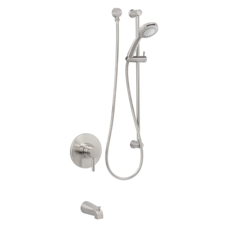 Miseno Mia Pressure Balanced Tub and Shower Trim with Hand Shower, Slide Bar, and Tub Spout Brushed Nickel