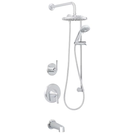 Miseno Bella Pressure Balanced Shower System with 2.0 GPM Rain Shower Head, Hand Shower, Slide Bar, Tub Spout, and Wall Mounted Rain Shower Arm Polished Chrome
