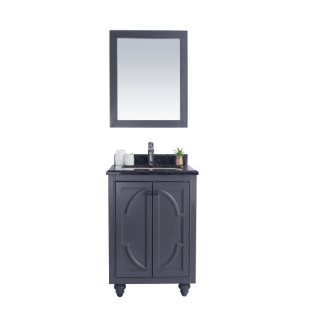 Miseno Odyssey 24" Free Standing Single Basin Vanity Set with Cabinet and Vanity Top Grey / Black Wood
