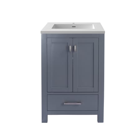 Miseno Wilson 24" Free Standing Single Basin Vanity Set with Cabinet and Solid Surface Vanity Top Grey / Matte White