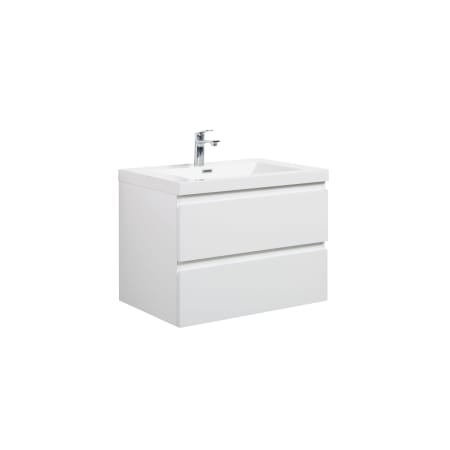 Miseno Aurora 24" Wall Mounted Single Basin Vanity Set with Cabinet and Acrylic Vanity Top Glossy Polar White