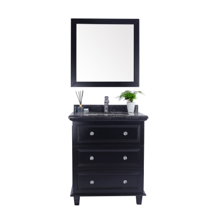 Miseno Luna 30" Free Standing Single Basin Vanity Set with Cabinet and Marble Vanity Top Espresso / Black Wood