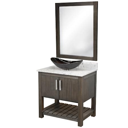 Miseno Ocean Breeze 36" Free Standing Single Basin Vanity Set with Cabinet and Marble Vanity Top Cafe Mocha / Cafe Mocha Top / Brushed Nickel Hardware