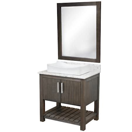 Miseno Ocean Breeze 36" Free Standing Single Basin Vanity Set with Cabinet and Quartz Vanity Top Cafe Mocha / Cafe Mocha Top / Brushed Nickel Hardware