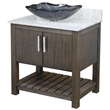 Miseno Ocean Breeze 36" Free Standing Single Basin Vanity Set with Cabinet and Marble Vanity Top Cafe Mocha / Carrara White Top / Brushed Nickel Hardware