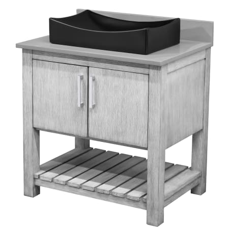 Miseno Ocean Breeze 36" Free Standing Single Basin Vanity Set with Cabinet and Quartz Vanity Top Stonewash Grey / Storm Grey Top / Brushed Nickel Hardware