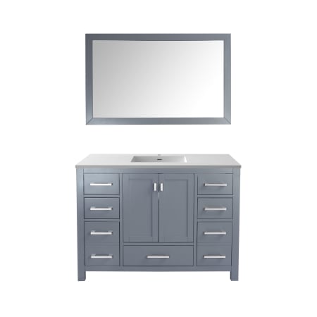 Miseno Wilson 48" Free Standing Single Basin Vanity Set with Cabinet and Solid Surface Vanity Top Grey / Matte White