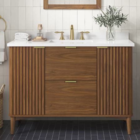 Miseno Indy 48" Free Standing Single Basin Vanity Set with Cabinet and Cultured Marble Vanity Top