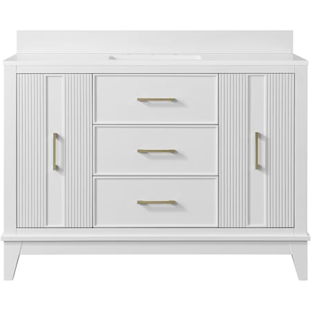 Miseno Fenwick 48" Free Standing Single Basin Vanity Set with Cabinet and Engineered Stone Vanity Top Bright White