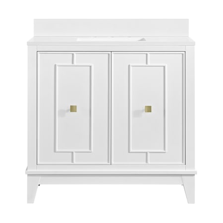 Miseno Kinsale 36" Free Standing Single Basin Vanity Set with Cabinet and Stone Composite Vanity Top Bright White