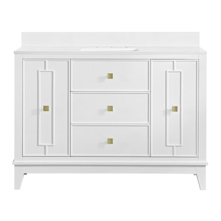 Miseno Kinsale 48" Free Standing Single Basin Vanity Set with Cabinet and Stone Composite Vanity Top Bright White