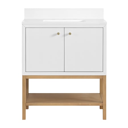 Miseno Isadore 30" Free Standing Single Basin Vanity Set with Cabinet and Stone Composite Vanity Top Bright White