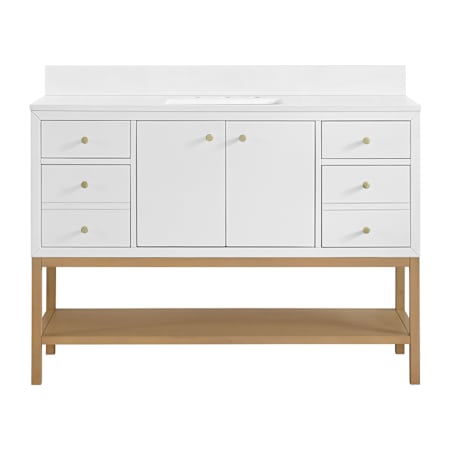 Miseno Isadore 48" Free Standing Single Basin Vanity Set with Cabinet and Stone Composite Vanity Top Bright White