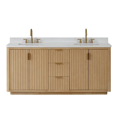 Miseno Cádiz 72" Free Standing Double Basin Vanity Set with Cabinet and Composite Stone Vanity Top Washed Ash Grey