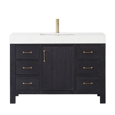 Miseno León 48" Free Standing Single Basin Vanity Set with Cabinet and Composite Stone Vanity Top Fir Wood Black