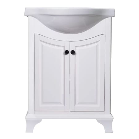 Miseno Foggia 24" Free Standing Vanity Set with Wood Cabinet, Vitreous China Top with Integrated Sink - Mirror Sold Separately White