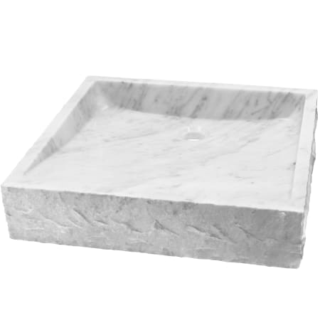 Miseno 18-1/4" Square Marble Vessel Bathroom Sink Carrara White