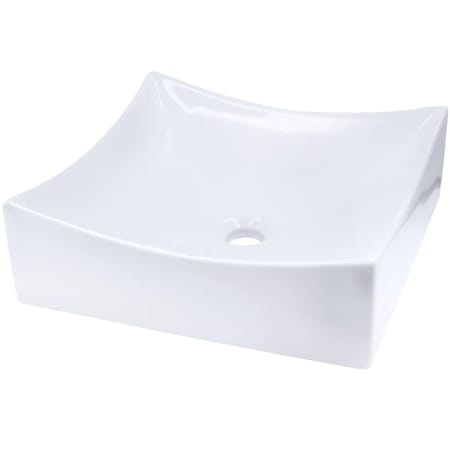 Miseno 15-3/4" Square Porcelain Vessel Bathroom Sink Polished White