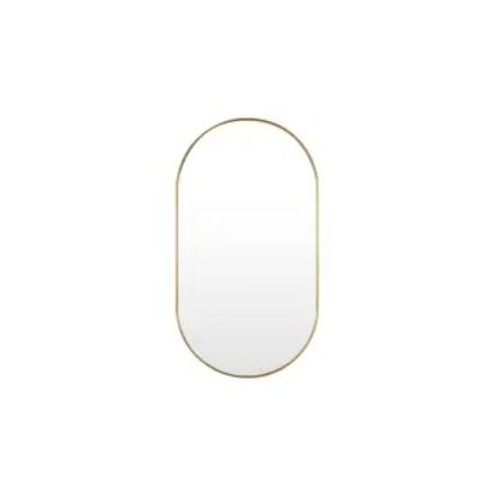Miseno 20" x 36" Oval Metal Wall Mirror Only Brushed Gold