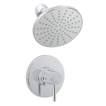 Miseno Mia Shower Trim Package with Single Function Rain Shower Head - Includes Rough-In Polished Chrome