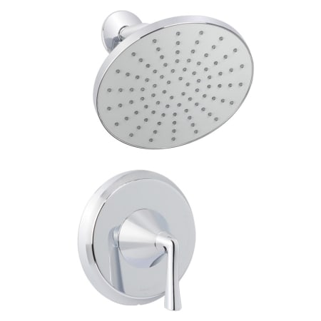 Miseno Bella Pressure Balanced Shower Trim with 2.0 GPM Rain Shower Head and Standard Shower Arm Polished Chrome