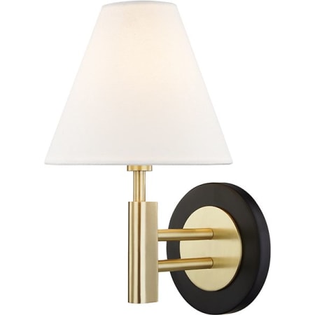 Mitzi Robbie Single Light 12" Tall Wall Sconce Aged Brass / Black